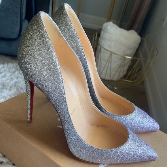 Christian Louboutin Pigalle Follies 100mm Glitter Mini Degrade - Drage Silver - Picture 4 of 15